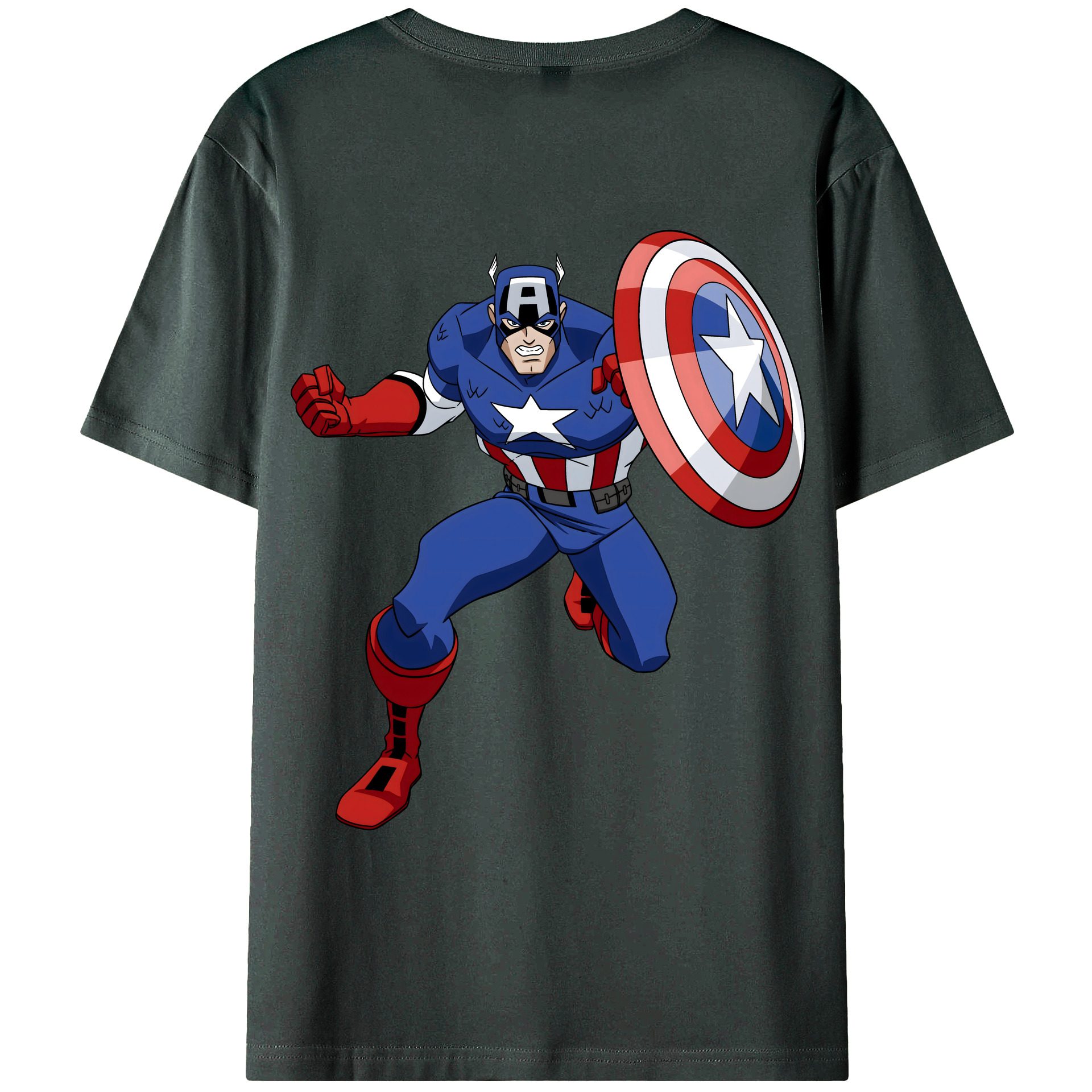 （画像用） アベンジャーズ The Avengers 綿100％ メンズ半袖Tシャツ（バックプリント） 通気性